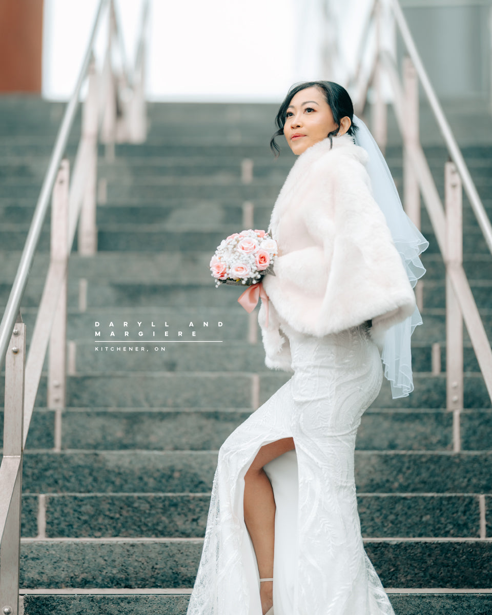 Daryll & Margiere wedding at Kitchener, ON, on the steps