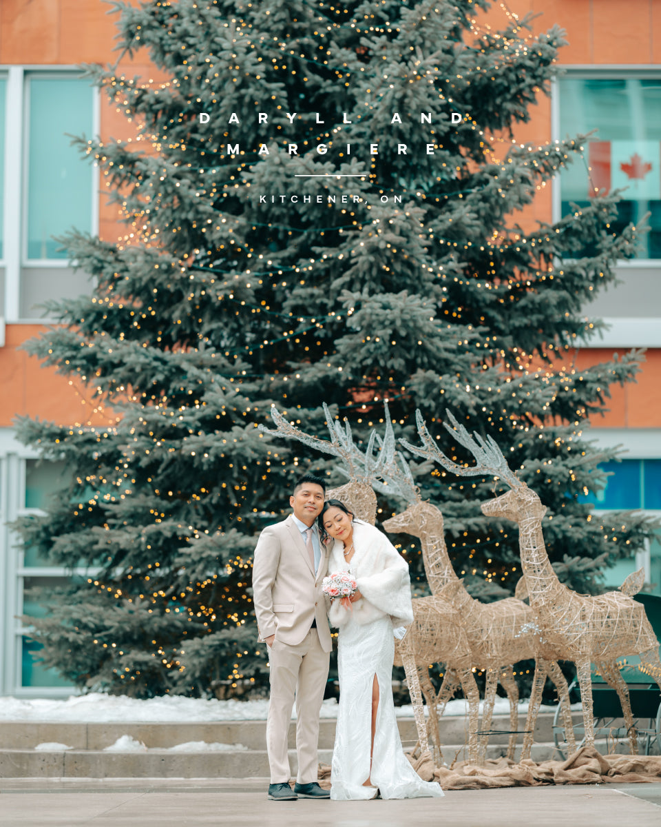 Daryll & Margiere wedding at Kitchener, ON, holiday lights