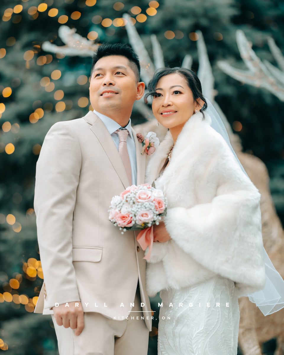Daryll & Margiere wedding at Kitchener, ON, holiday lights