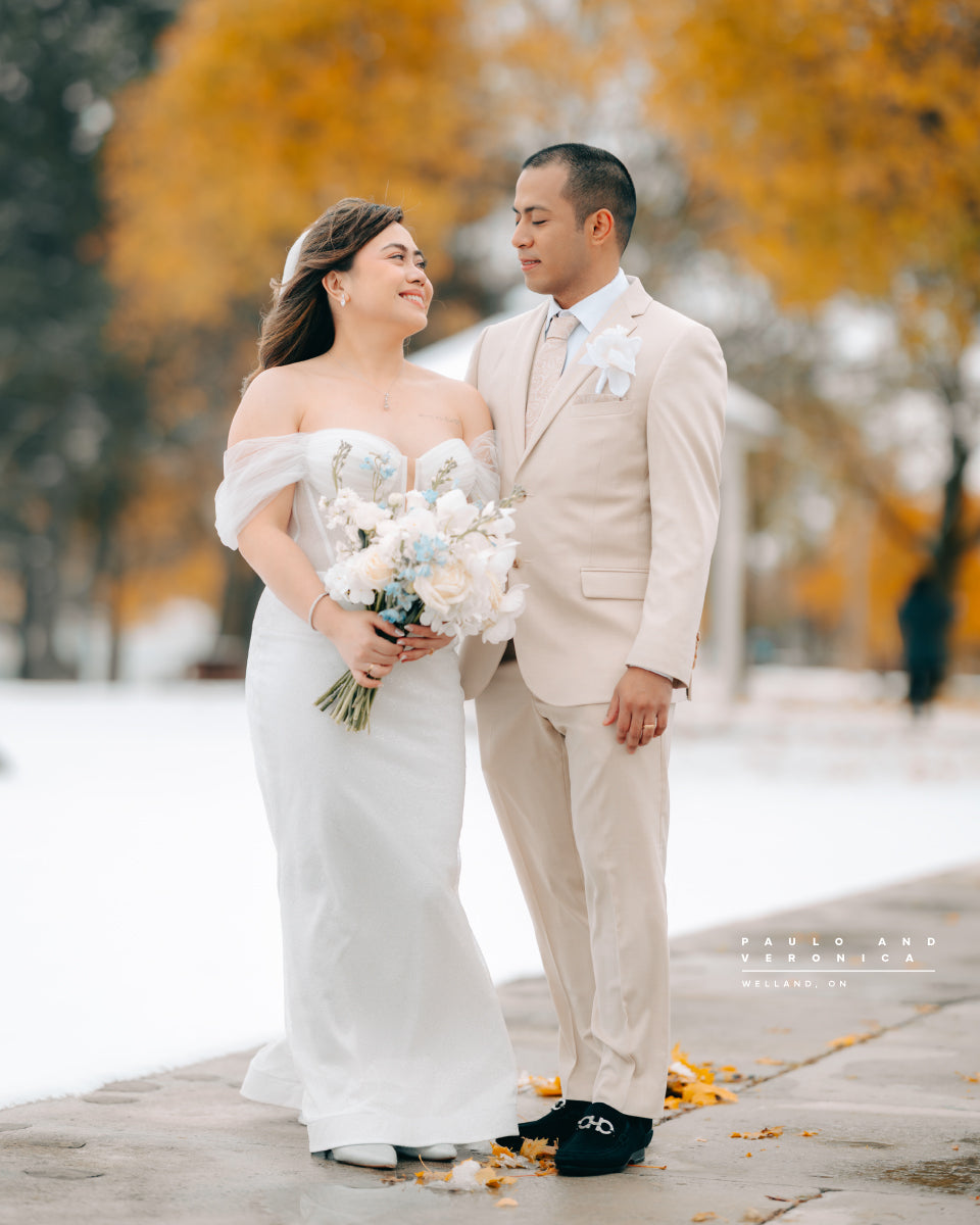 Paulo & Veronica wedding at Welland Civic Square, Welland, ON, first snow, last leaves
